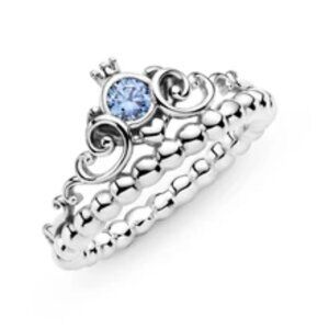 Disney Cinderella Blue Tiara Ring Sz 6